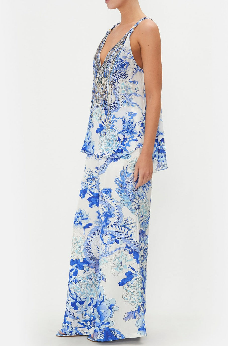 CAMILLA Tank Top with Strap Bead Detail - Heart of a Dragon - CAMILLA - [product type] - Magpie Style