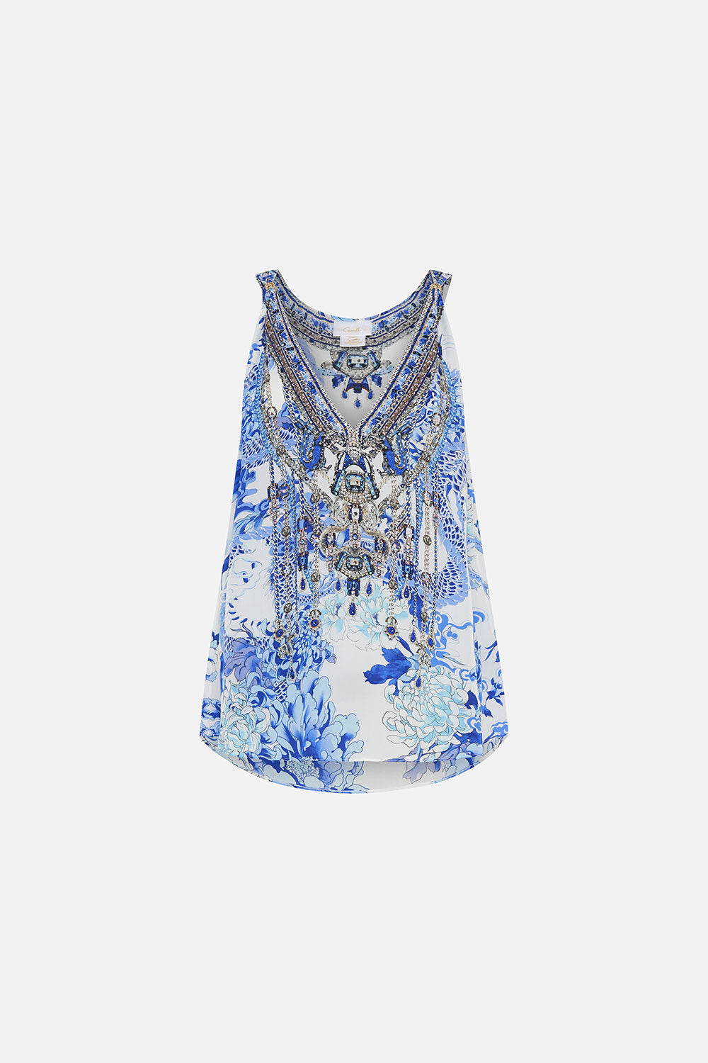 CAMILLA Tank Top with Strap Bead Detail - Heart of a Dragon - CAMILLA - [product type] - Magpie Style