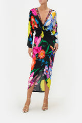 CAMILLA Long Split Front Twist Dress  - Away with the Fairies