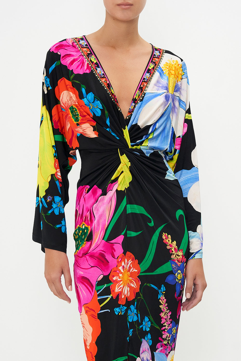 CAMILLA Long Split Front Twist Dress  - Away with the Fairies - CAMILLA - [product type] - Magpie Style