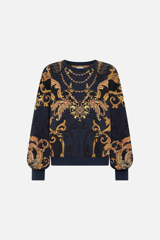 CAMILLA - Blouson Sleeve Sweater - Moonlight Melodies - Magpie Style