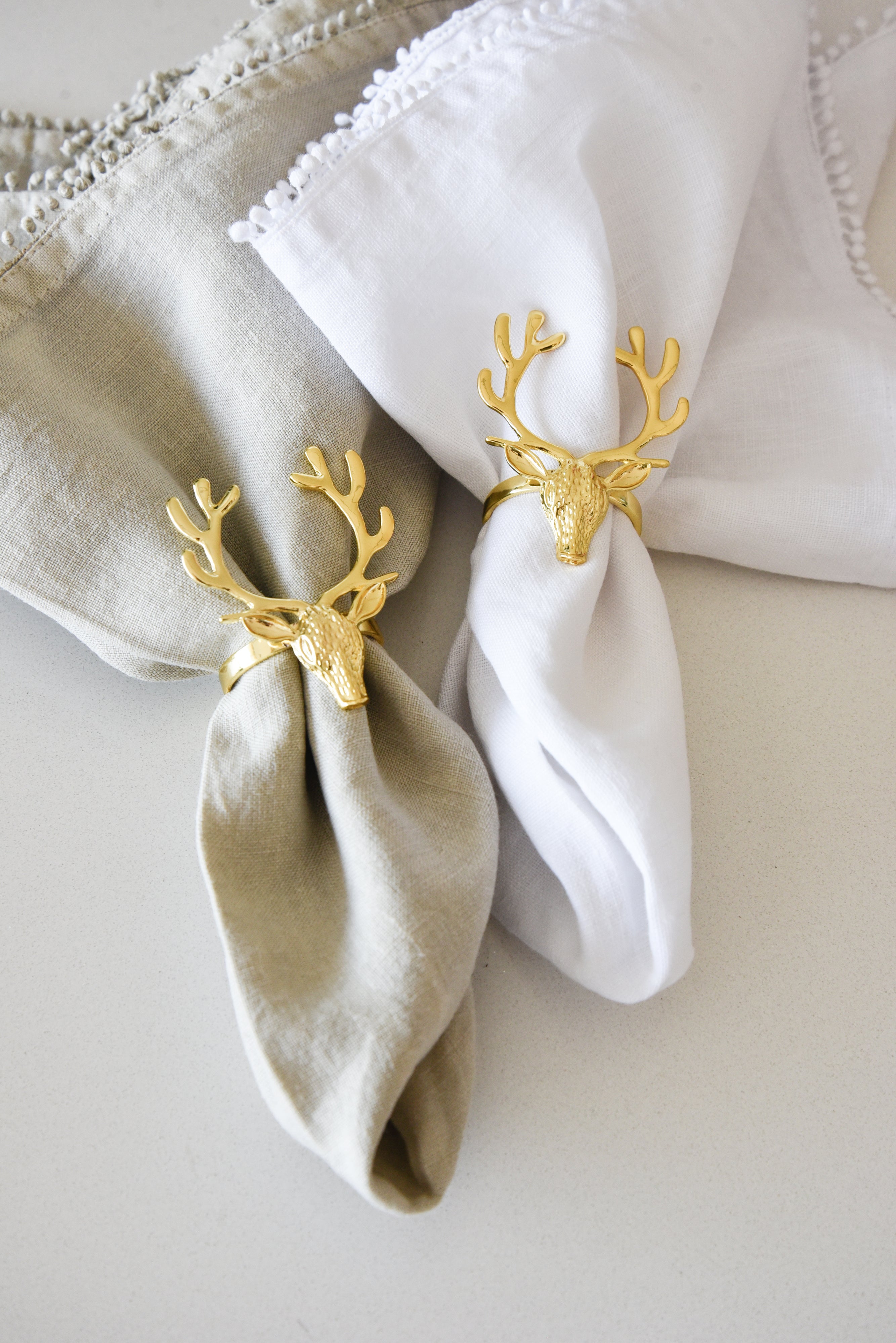 Taupe Bauble Linen Napkins - Set of 4 - PRE ORDER - Magpie Home - [product type] - Magpie Style