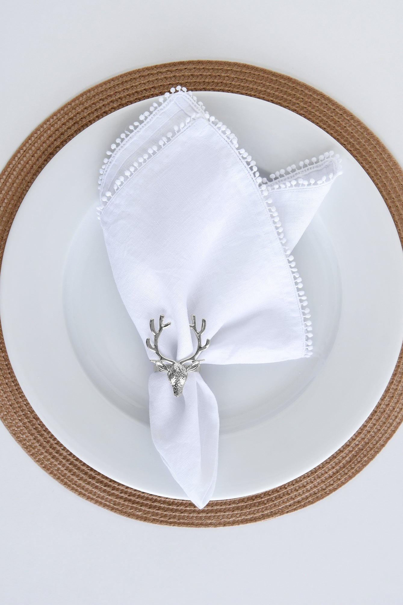 MAGPIE HOME Christmas Silver Reindeer Napkin Rings - Magpie Home - [product type] - Magpie Style