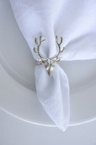 MAGPIE HOME Christmas Silver Reindeer Napkin Rings - Magpie Home - [product type] - Magpie Style