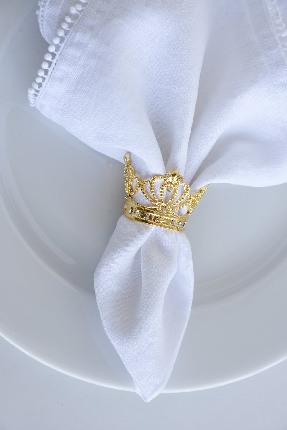 White Bauble Linen Napkins - Set of 4