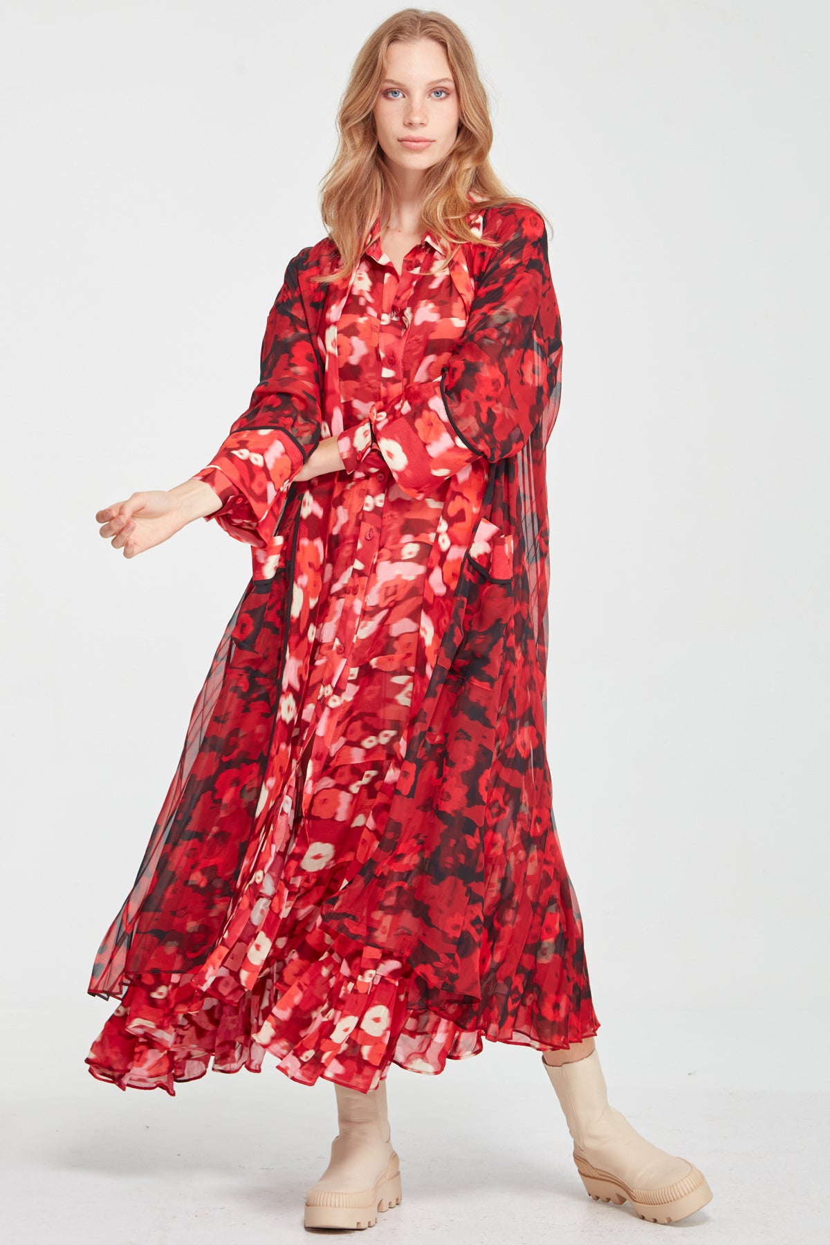 COOPER Back Pleats Back Kimono Magpie Style