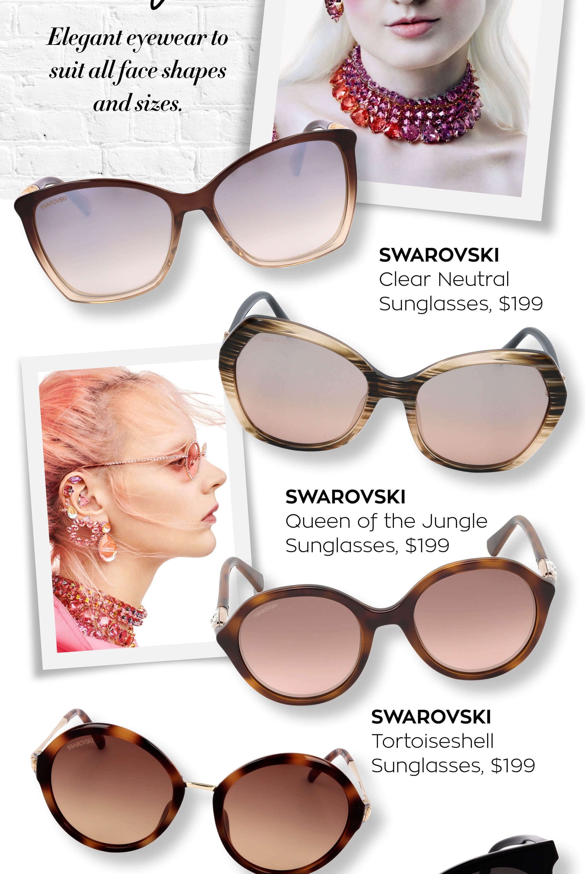 Swarovski - Tortoise Shell Sunglasses - Swarovski - [product type] - Magpie Style