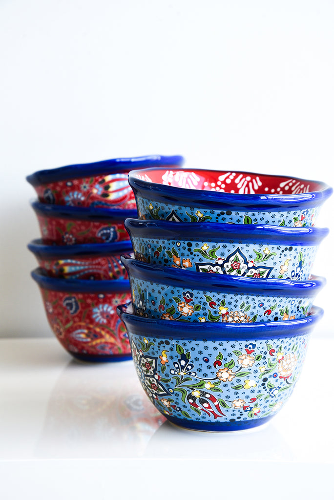 MAGPIE HOME Blue Medium Mexico Bowls (Set of 4) - Magpie Home - [product type] - Magpie Style