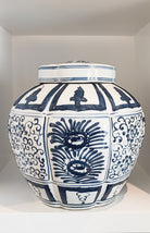 MAGPIE HOME Round Chinoisery Handpainted Ceramic Jar - Magpie Home - [product type] - Magpie Style