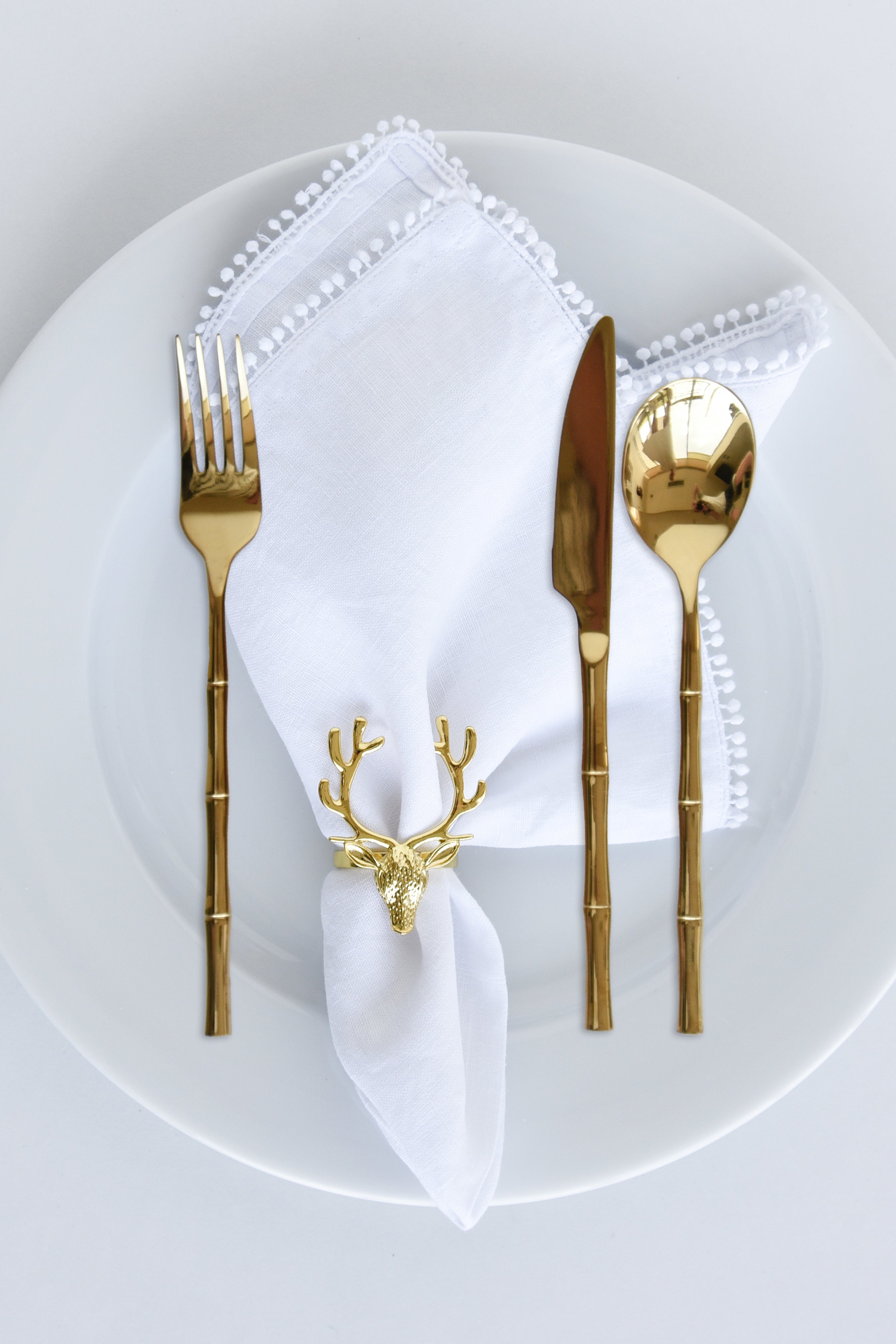 MAGPIE HOME Gold Bamboo Knife, Fork & Dessert Spoon (Set of 3) - Magpie Home - [product type] - Magpie Style