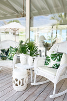 MAGPIE HOME Santa Barbara White Glossy Ceramic Stool - Magpie Home - [product type] - Magpie Style