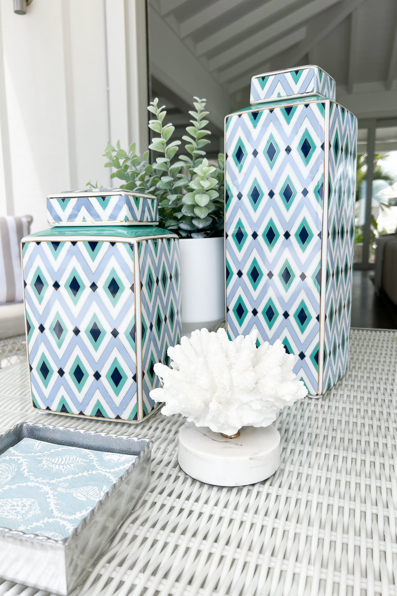 MAGPIE HOME Palm Springs Small Ceramic Jar - Magpie Home - [product type] - Magpie Style