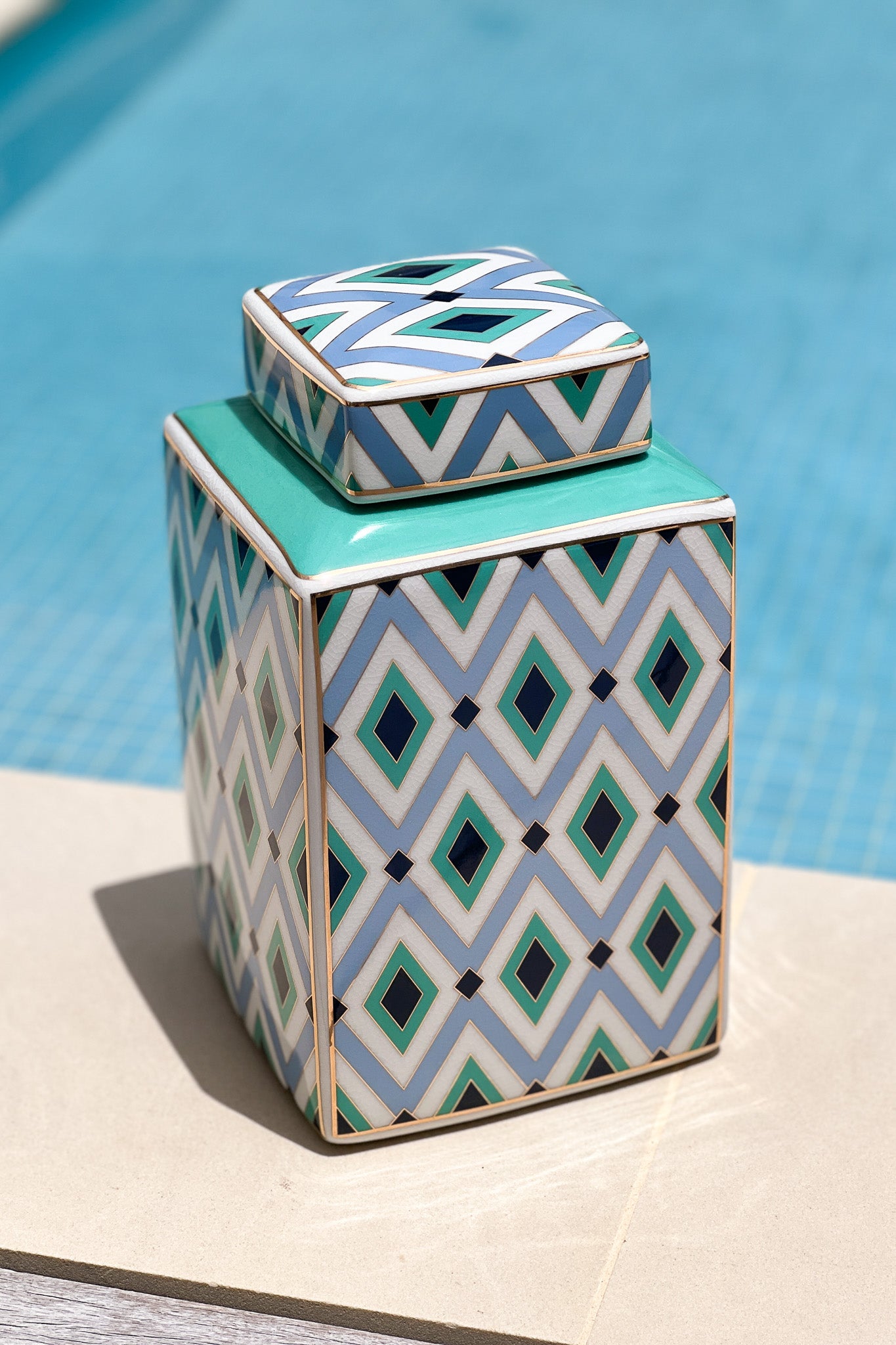 MAGPIE HOME Palm Springs Small Ceramic Jar - Magpie Home - [product type] - Magpie Style