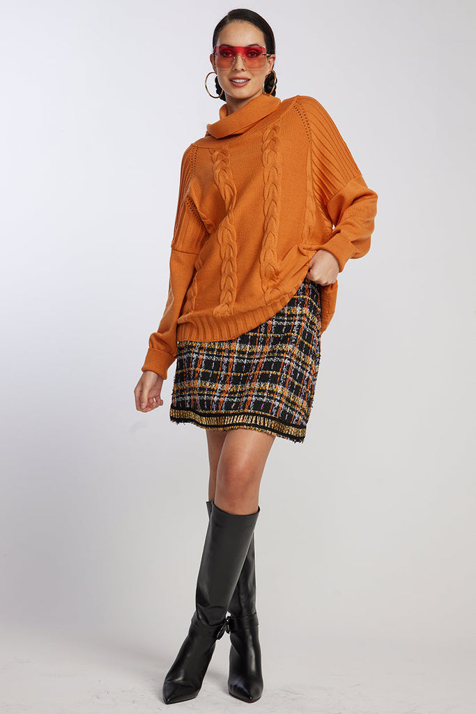 PAULA RYAN Check Beaded A-line Mini Skirt - Malik Check PRE ORDER - Paula Ryan