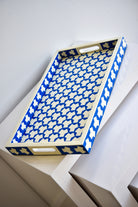 MAGPIE HOME Graphic Inlay Tray - Blue - Magpie Home - [product type] - Magpie Style