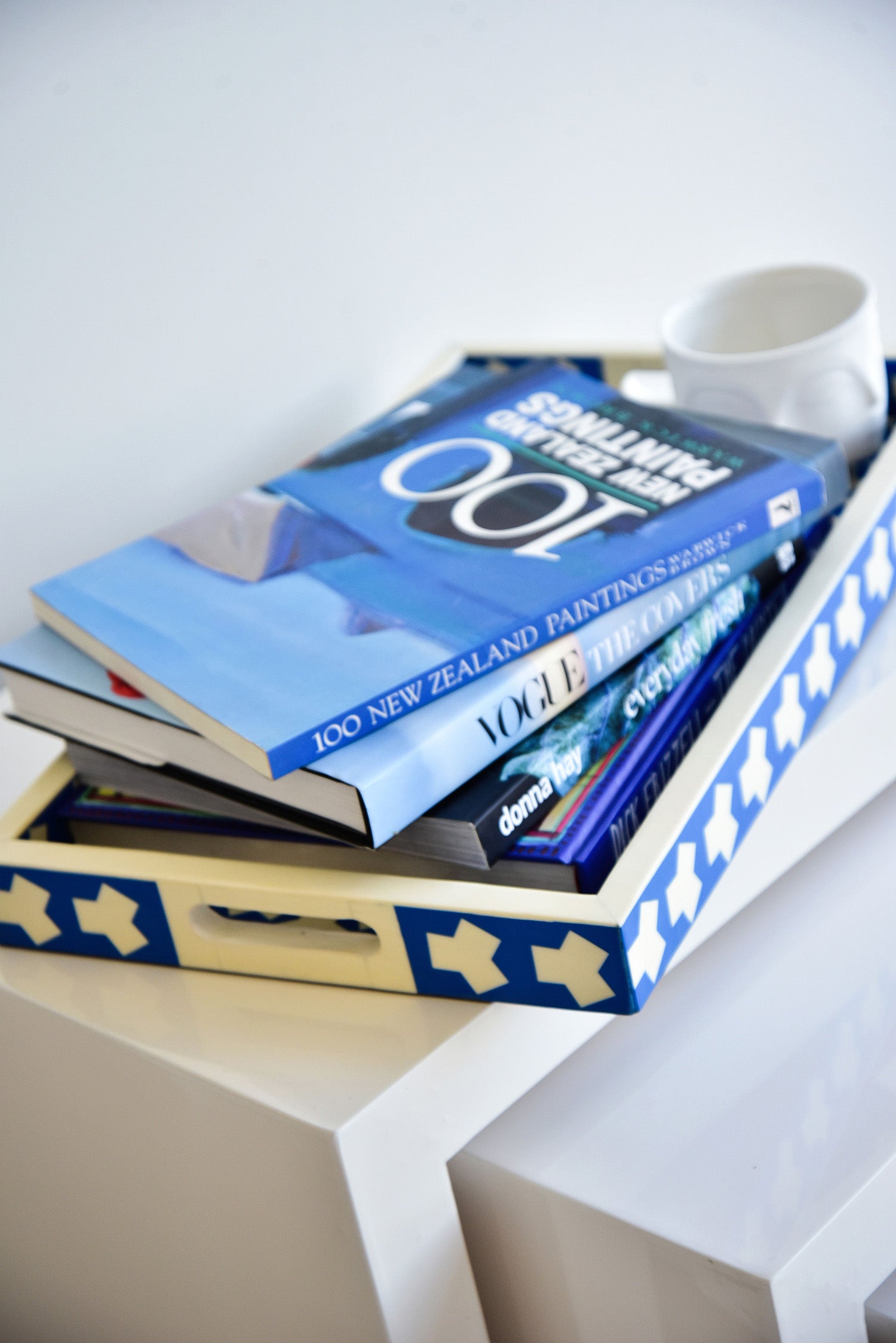 MAGPIE HOME Graphic Inlay Tray - Blue - Magpie Home - [product type] - Magpie Style