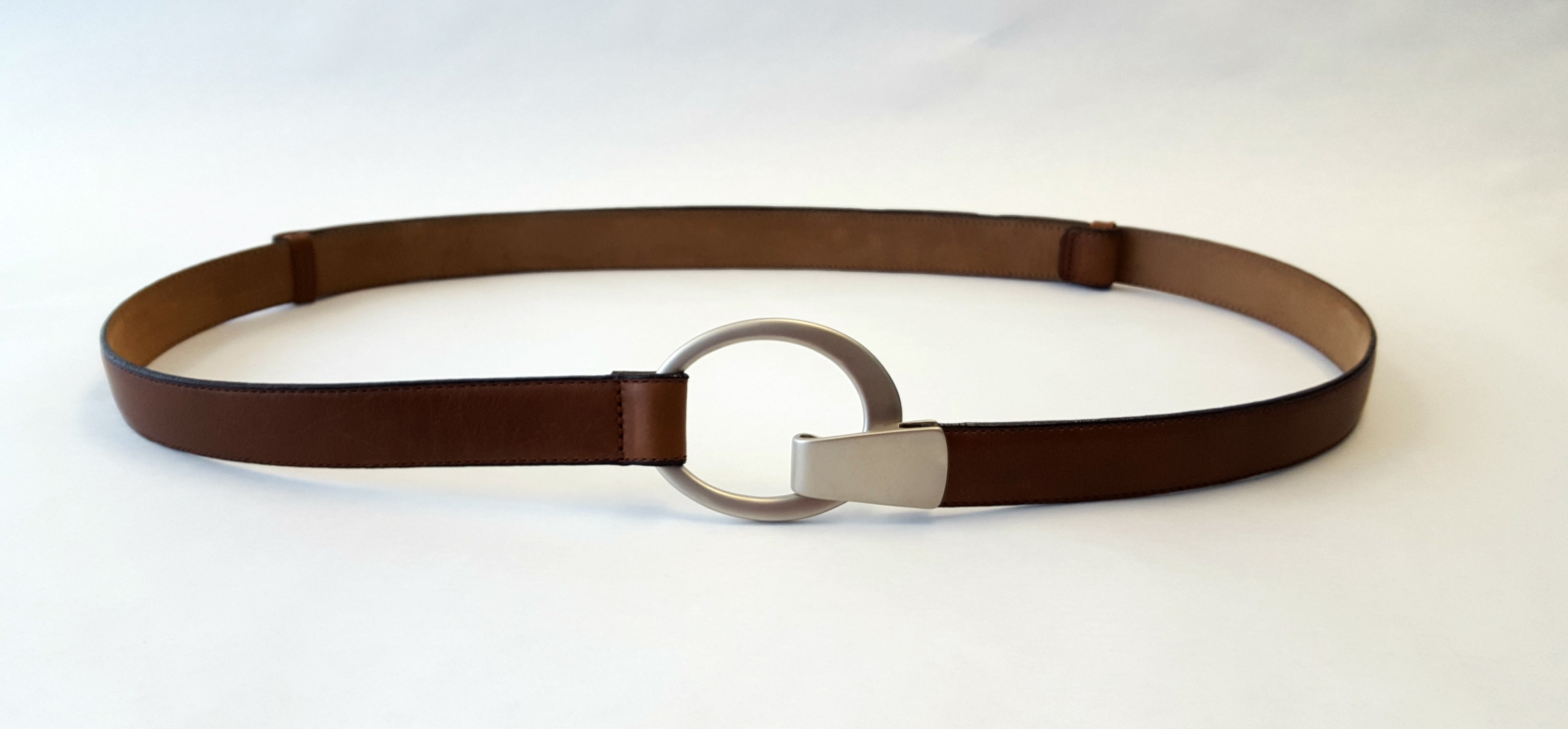 PAULA RYAN Hook and Oval Adjustable Belt - Tan/Gold & Tan/Nickel - Paula Ryan