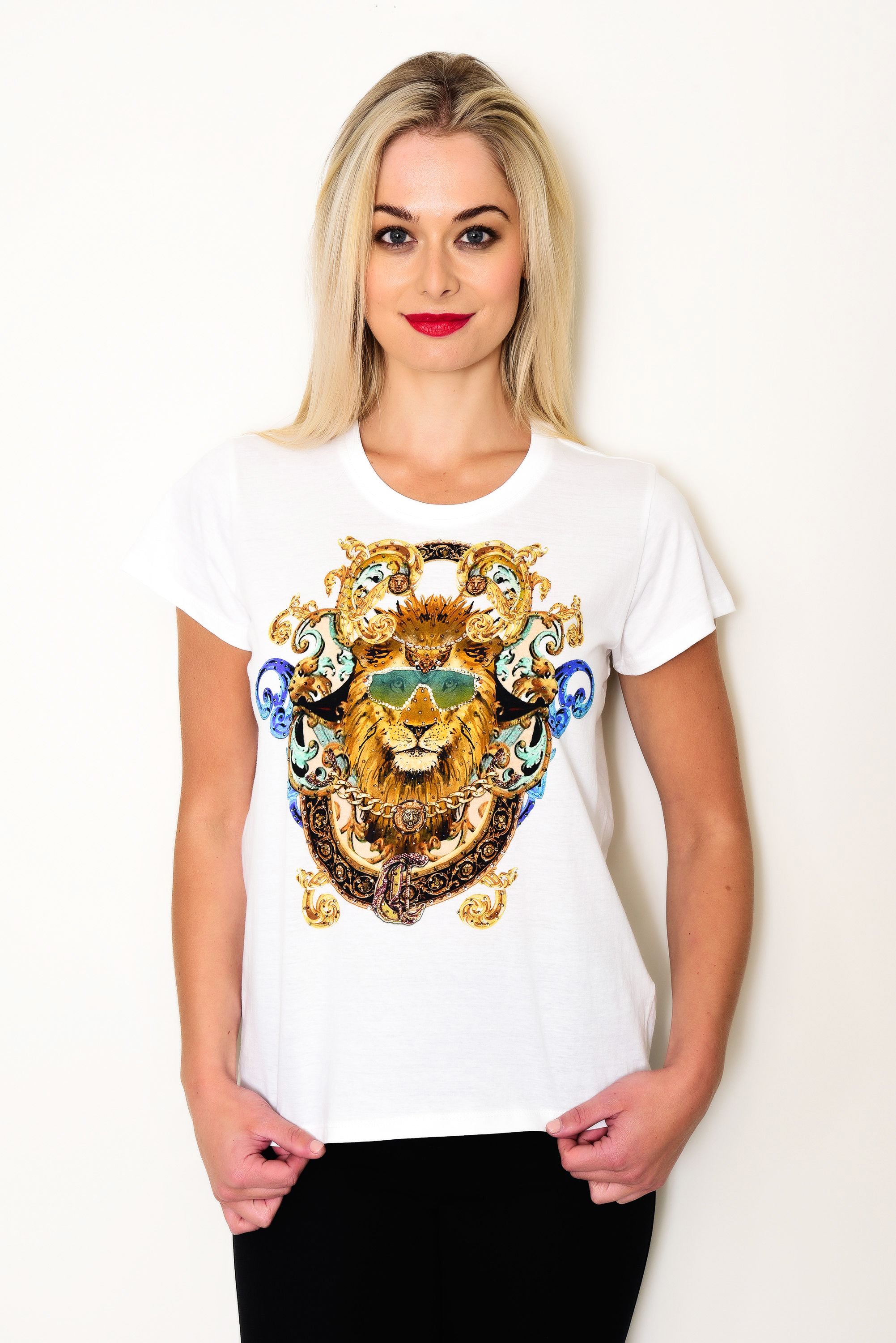 CAMILLA Slim Fit Round Neck T-Shirt - Royalty Loyalty - CAMILLA - [product type] - Magpie Style
