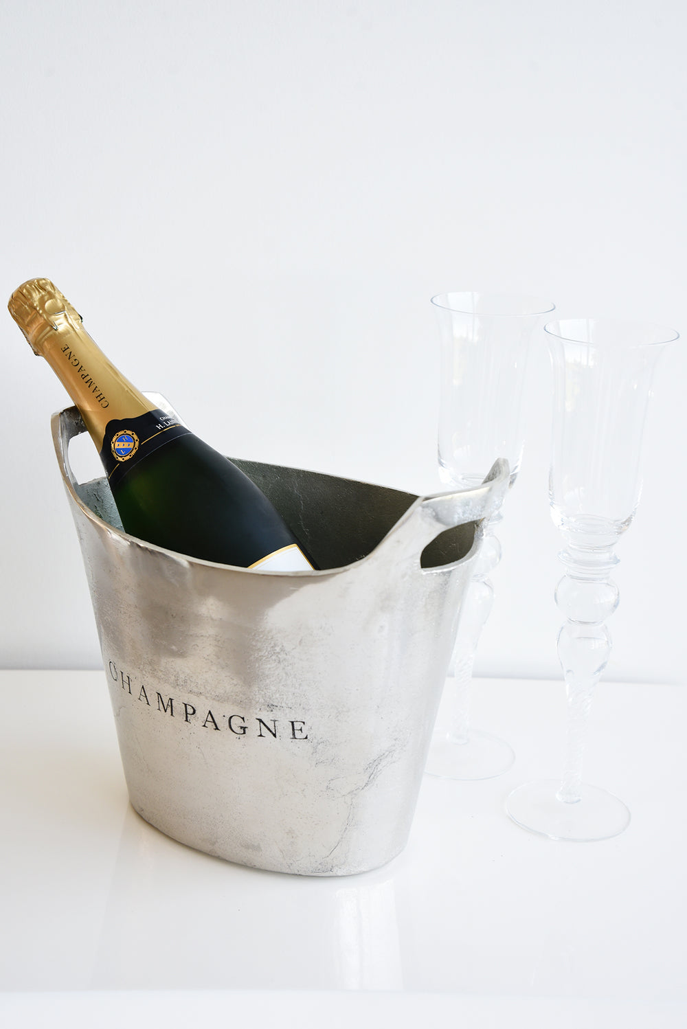 Aluminium Oval Champagne Bucket - Silver